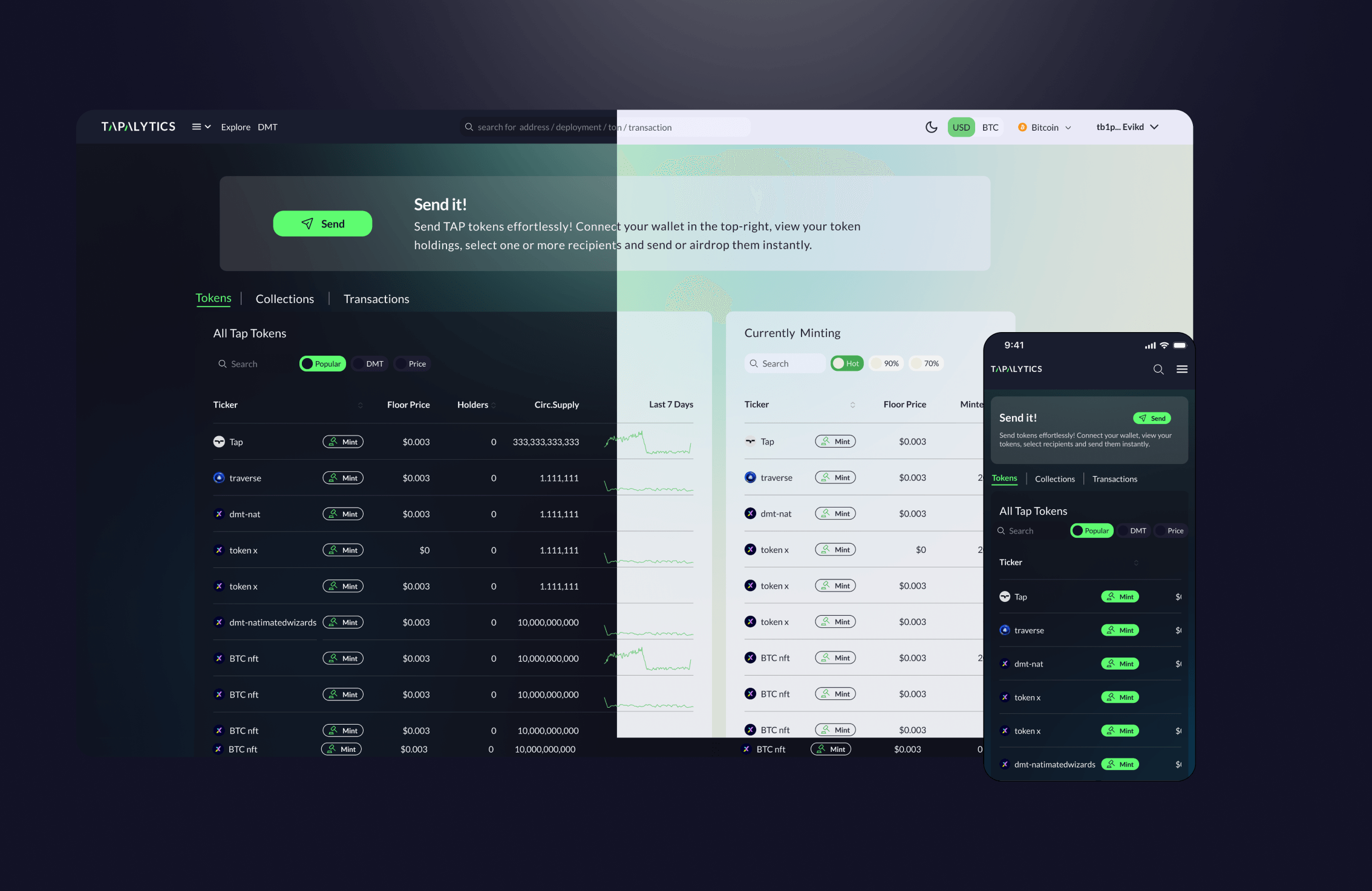 Tapalytics Token Analytics Dashboard