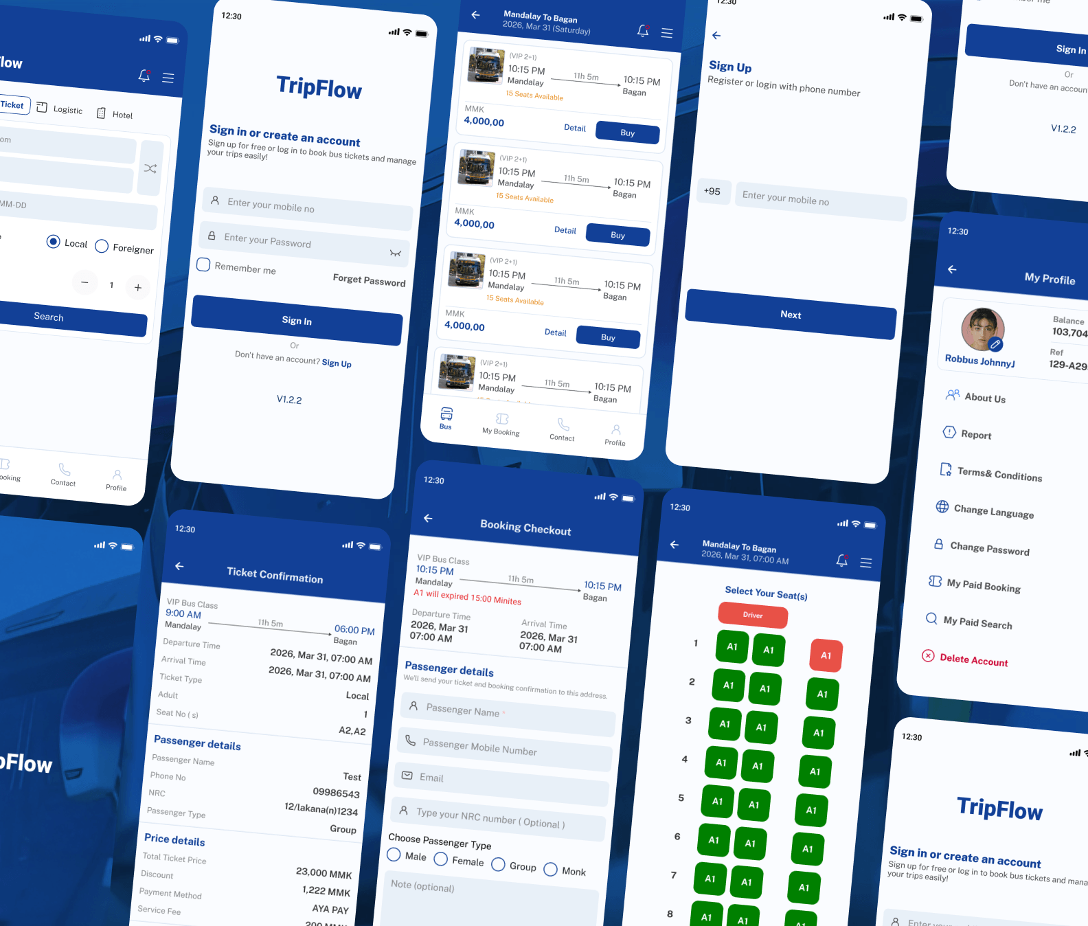 Bus Ticketing App UI Redesign hero visual