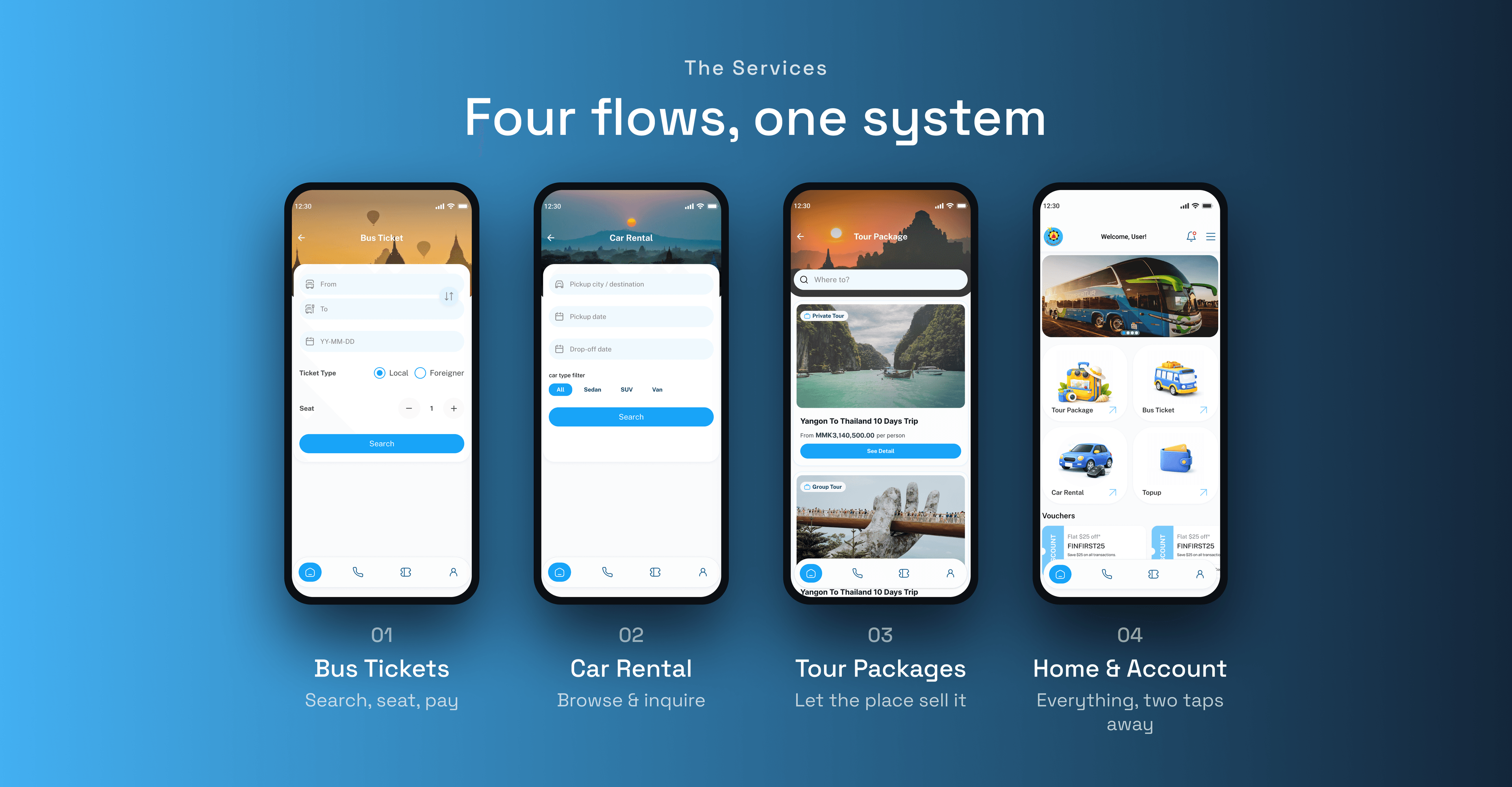 Star Palace Travel — Myanmar Travel Booking App mockup 1